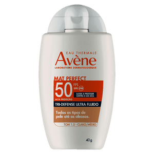 Protetor Solar Facial FPS50 Avène Mat Perfect Tri-Defense Ultra Fluído Cor Claro 40g
